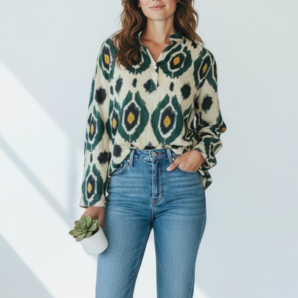 V.DE.VINSTER Ikat Long Sleeve Top‎